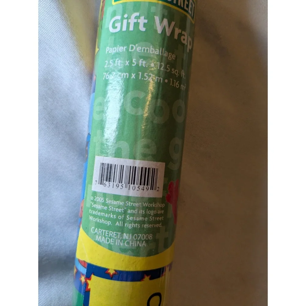 Vintage 2005 Sesame Street Gift Wrap/Wrapping Paper 2.5 FtBy 5 Ft‎ (12.5 Sq Ft)